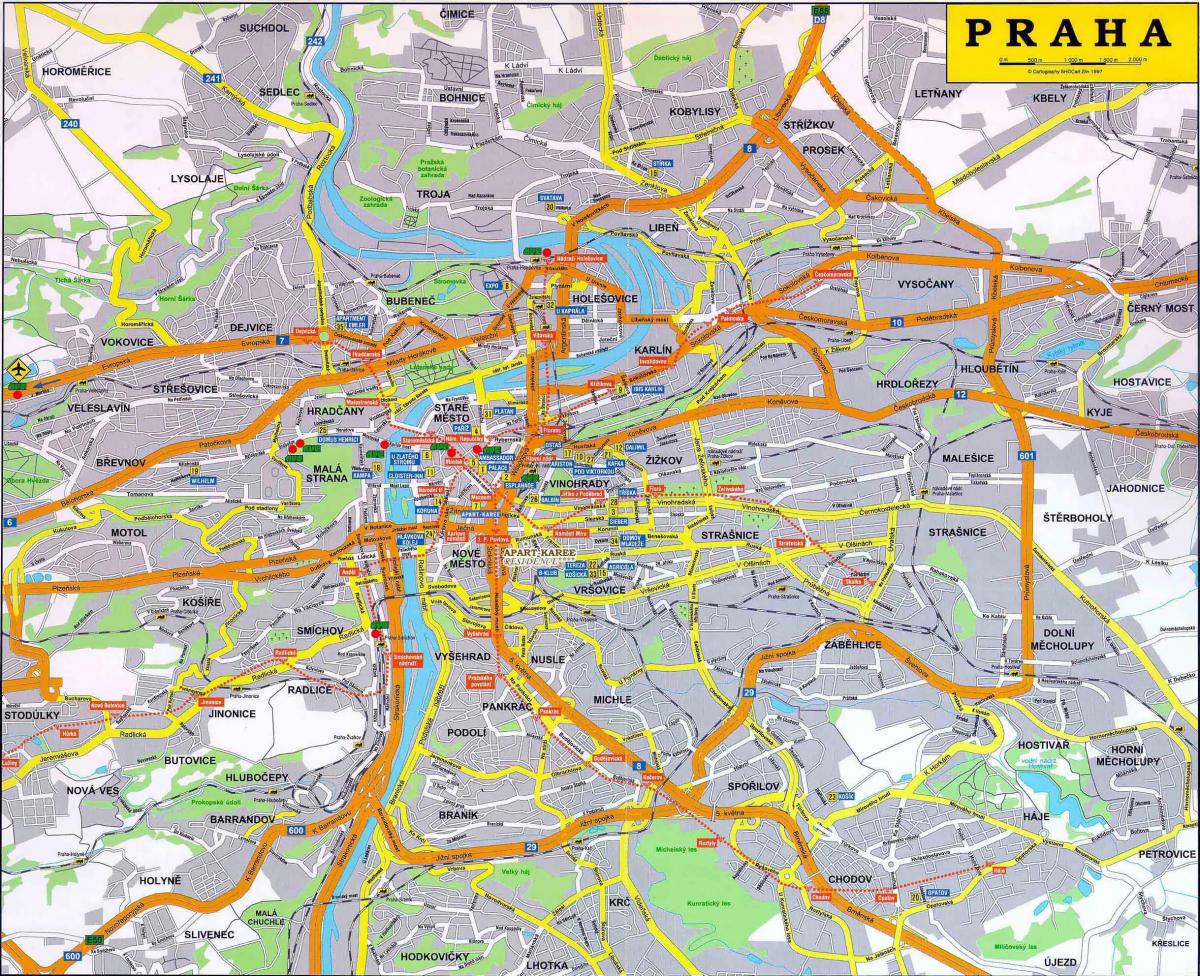 карта дорог Праги